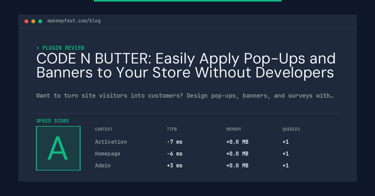 CODE N BUTTER: Easily Apply Pop-Ups and Banners to Your Store Without Developers - MakeWPFast
