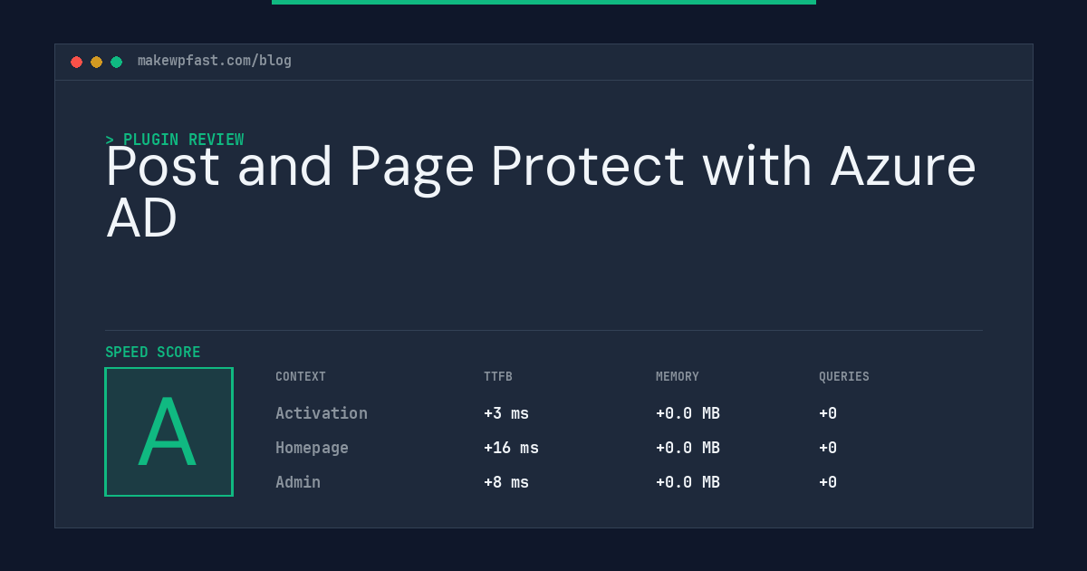 Post and Page Protect with Azure AD - MakeWPFast
