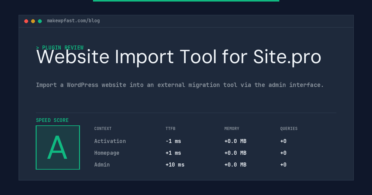 Website Import Tool for Site.pro - MakeWPFast