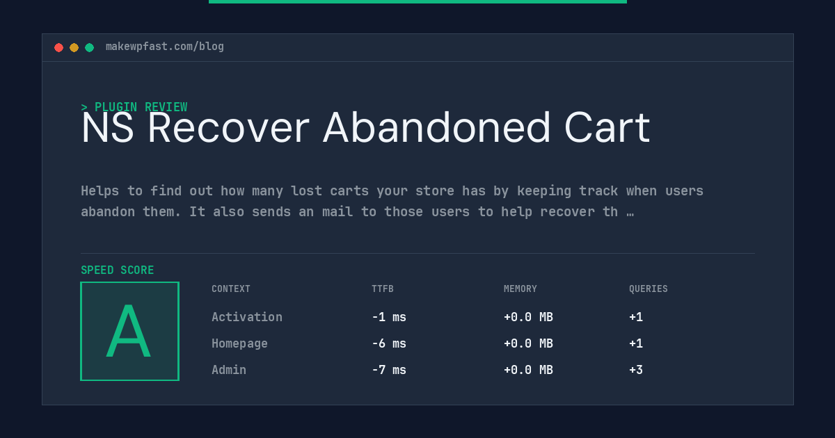 NS Recover Abandoned Cart - MakeWPFast