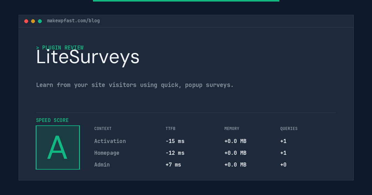LiteSurveys - MakeWPFast
