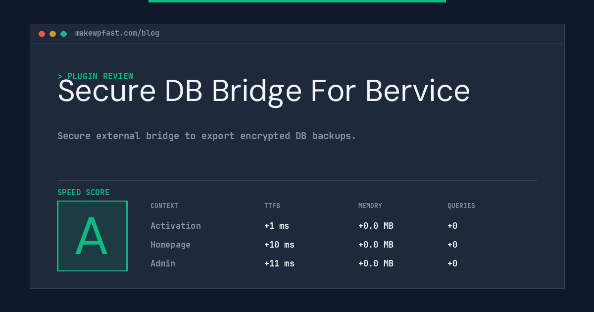 Secure DB Bridge For Bervice - MakeWPFast