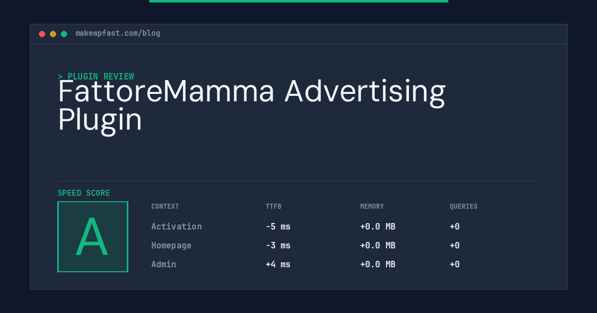 FattoreMamma Advertising Plugin - MakeWPFast