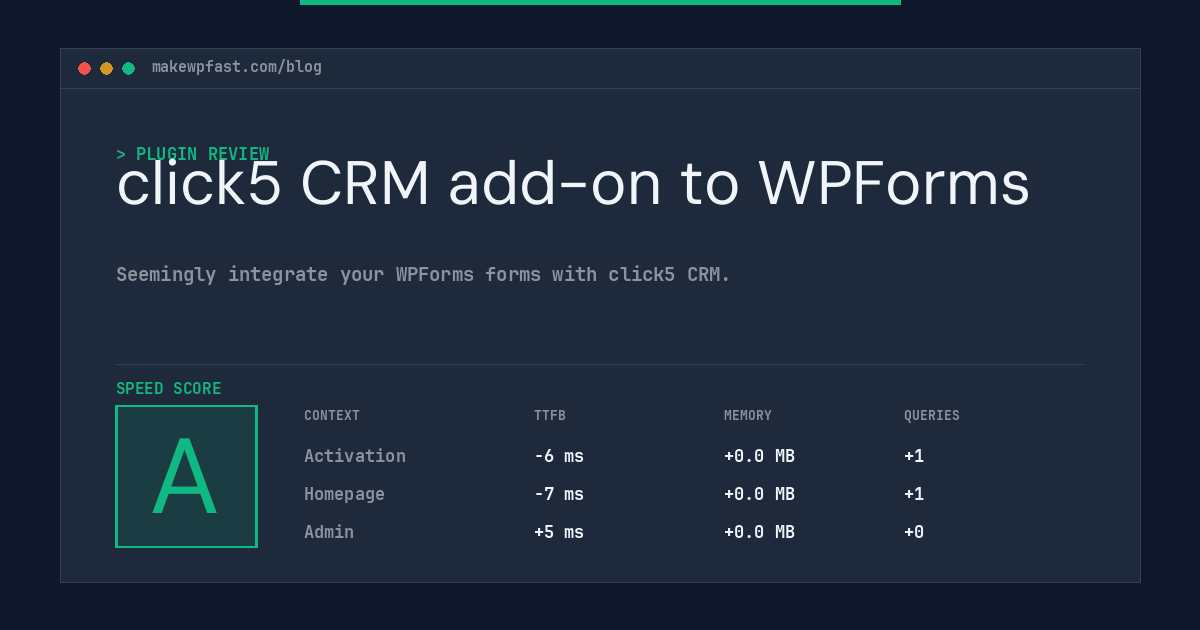 click5 CRM add-on to WPForms - MakeWPFast