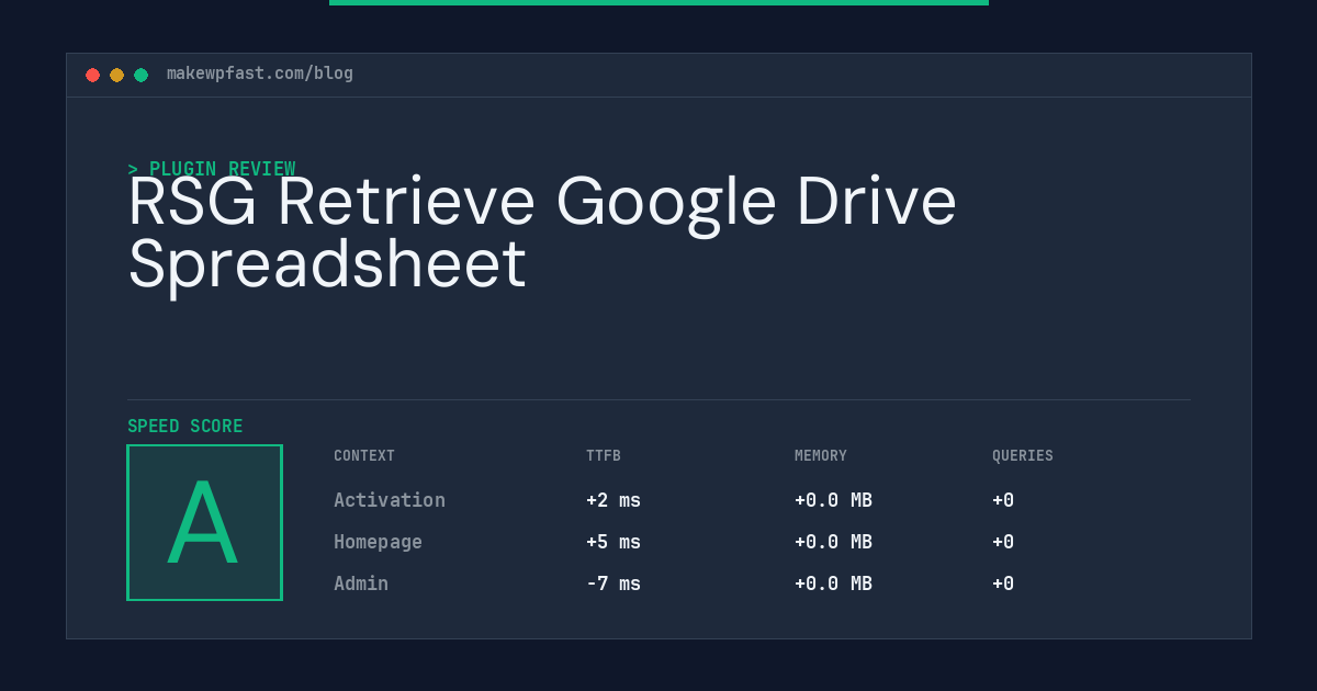 RSG Retrieve Google Drive Spreadsheet - MakeWPFast