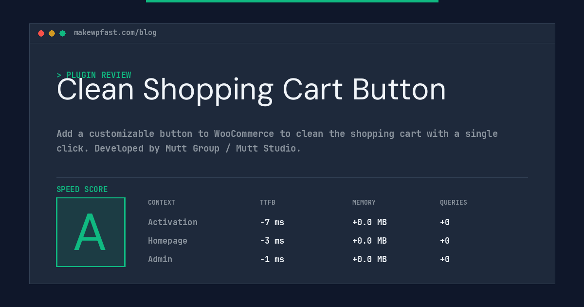 Clean Shopping Cart Button - MakeWPFast