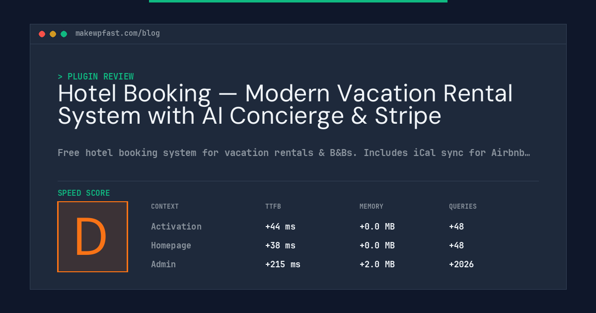Hotel Booking — Modern Vacation Rental System with AI Concierge & Stripe - MakeWPFast