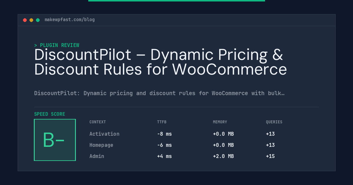 DiscountPilot – Dynamic Pricing & Discount Rules for WooCommerce - MakeWPFast