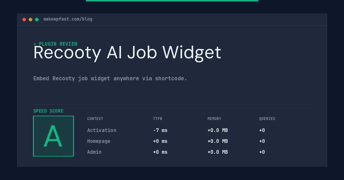 Recooty AI Job Widget - MakeWPFast