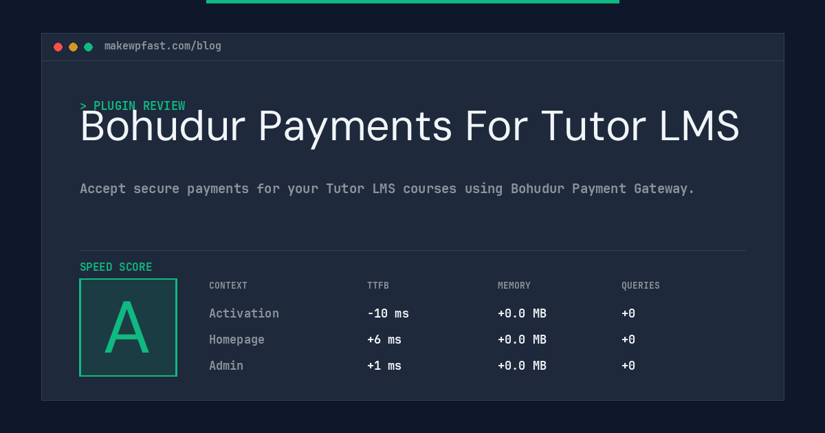 Bohudur Payments For Tutor LMS - MakeWPFast