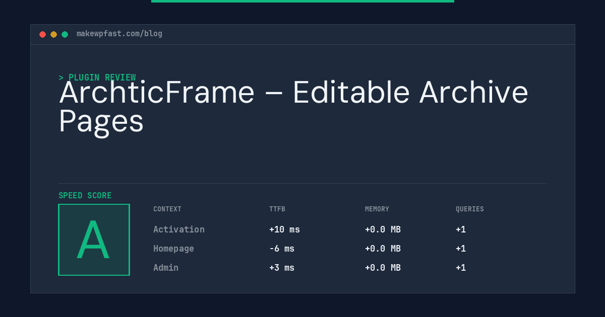 ArchticFrame – Editable Archive Pages - MakeWPFast