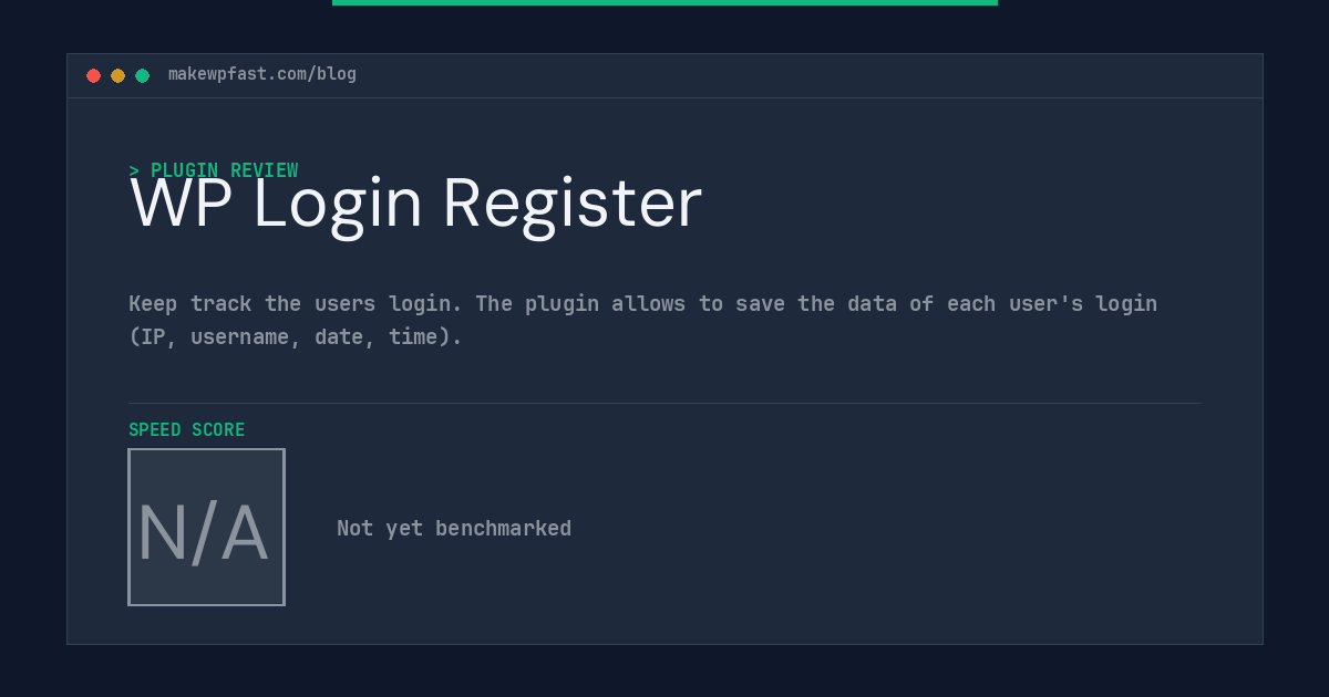 WP Login Register - MakeWPFast