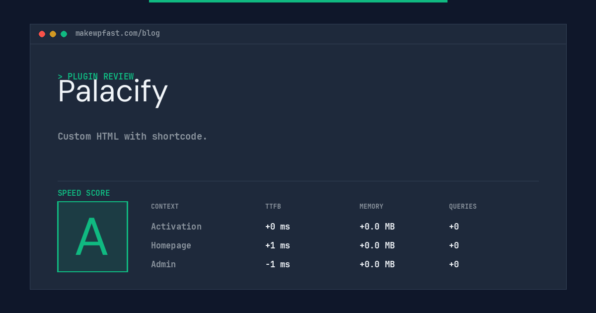 Palacify - MakeWPFast
