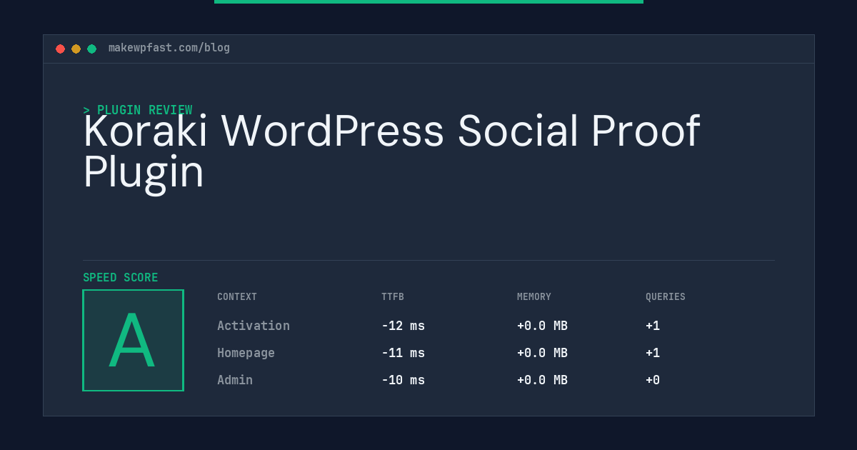 Koraki WordPress Social Proof Plugin - MakeWPFast