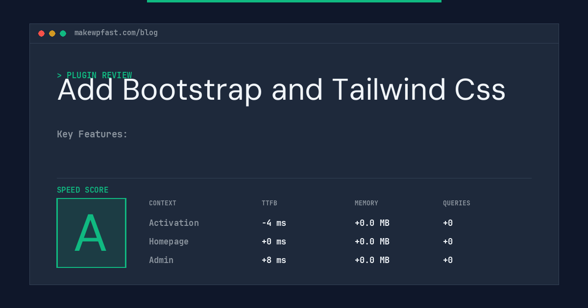 Add Bootstrap and Tailwind Css - MakeWPFast