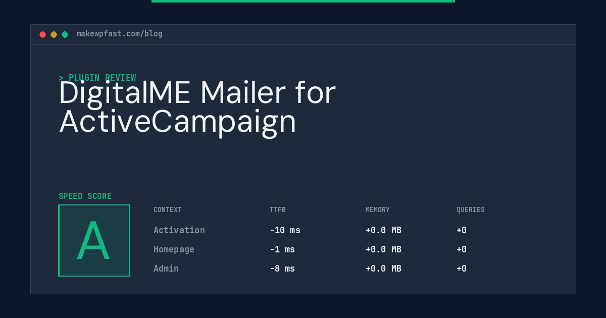 DigitalME Mailer for ActiveCampaign - MakeWPFast