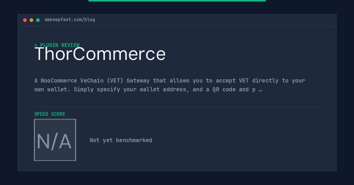 ThorCommerce - MakeWPFast