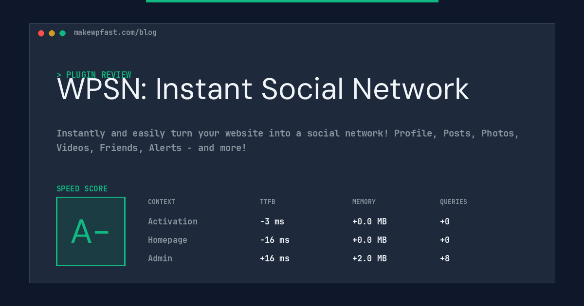 WPSN: Instant Social Network - MakeWPFast