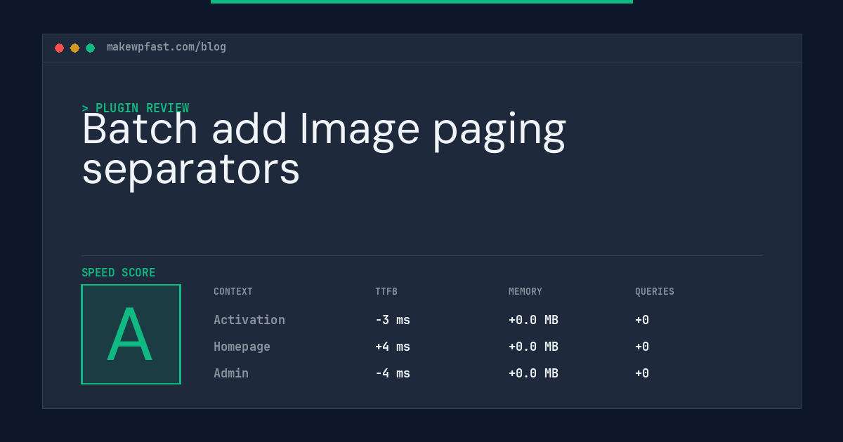 Batch add Image paging separators - MakeWPFast