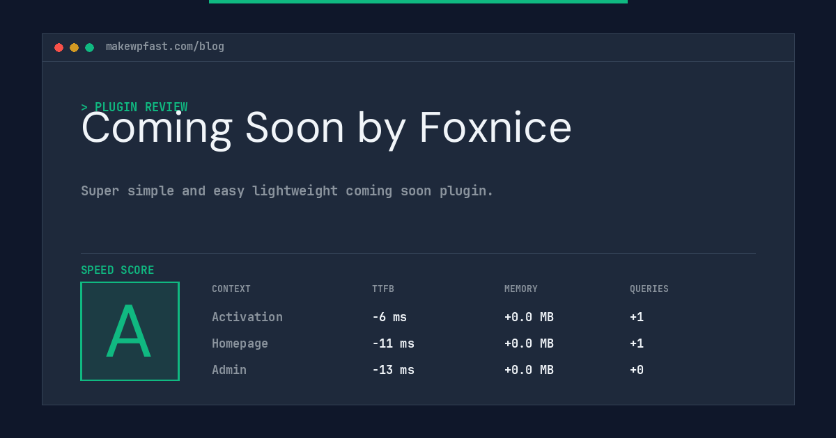 Coming Soon by Foxnice - MakeWPFast
