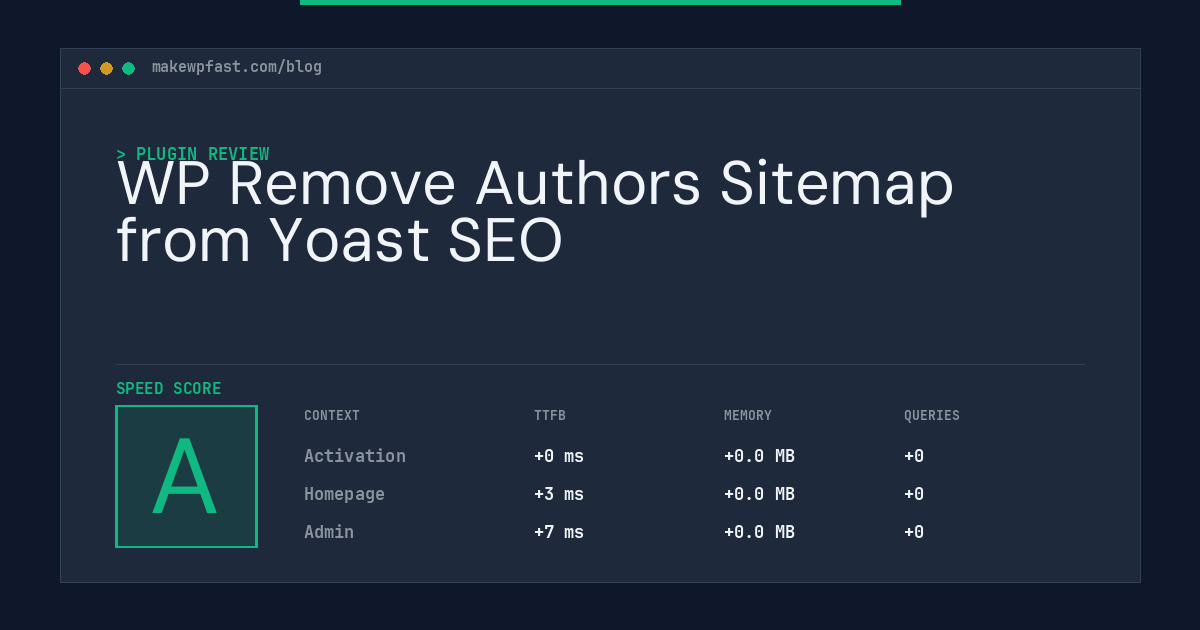 WP Remove Authors Sitemap from Yoast SEO - MakeWPFast