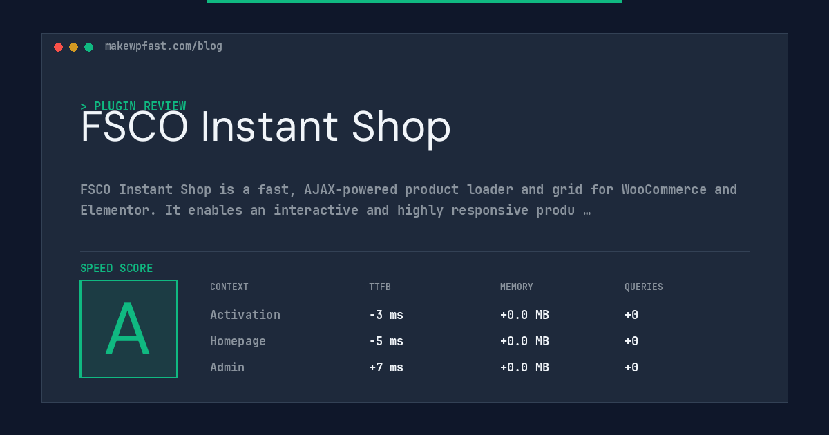 FSCO Instant Shop - MakeWPFast
