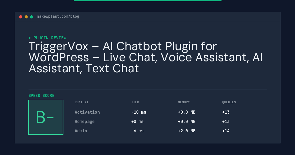 TriggerVox – AI Chatbot Plugin for WordPress – Live Chat, Voice Assistant, AI Assistant, Text Chat - MakeWPFast