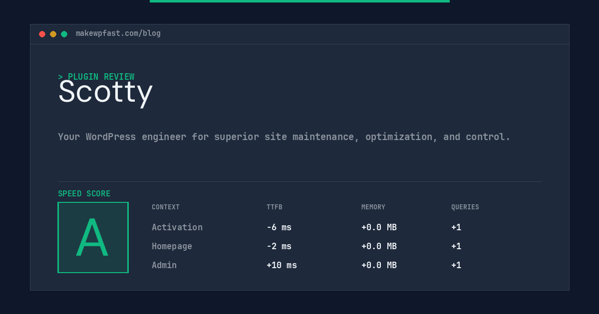 Scotty - MakeWPFast