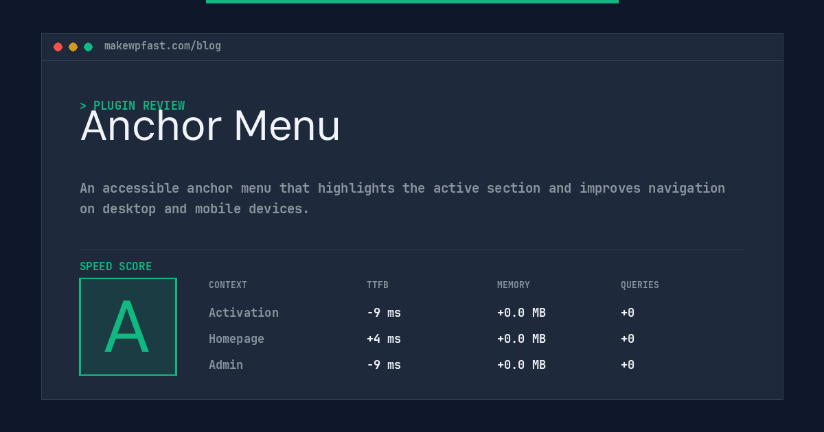 Anchor Menu - MakeWPFast