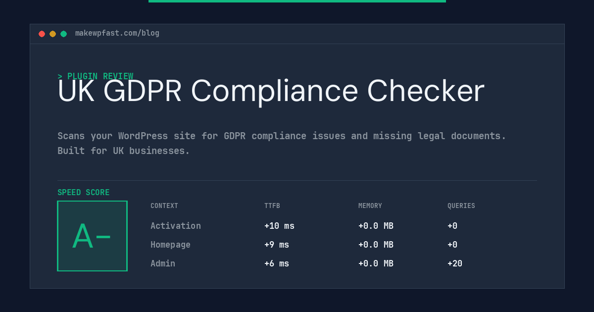 UK GDPR Compliance Checker - MakeWPFast