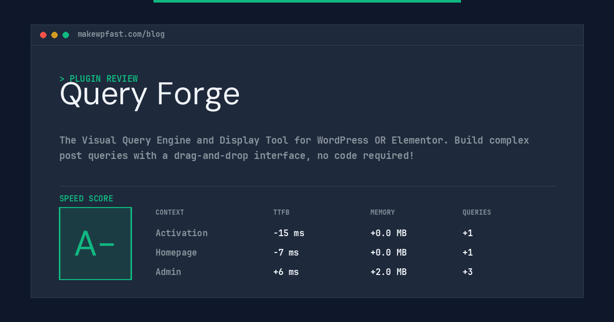 Query Forge - MakeWPFast