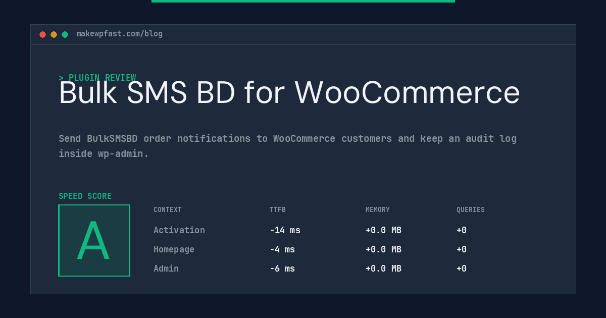 Bulk SMS BD for WooCommerce - MakeWPFast