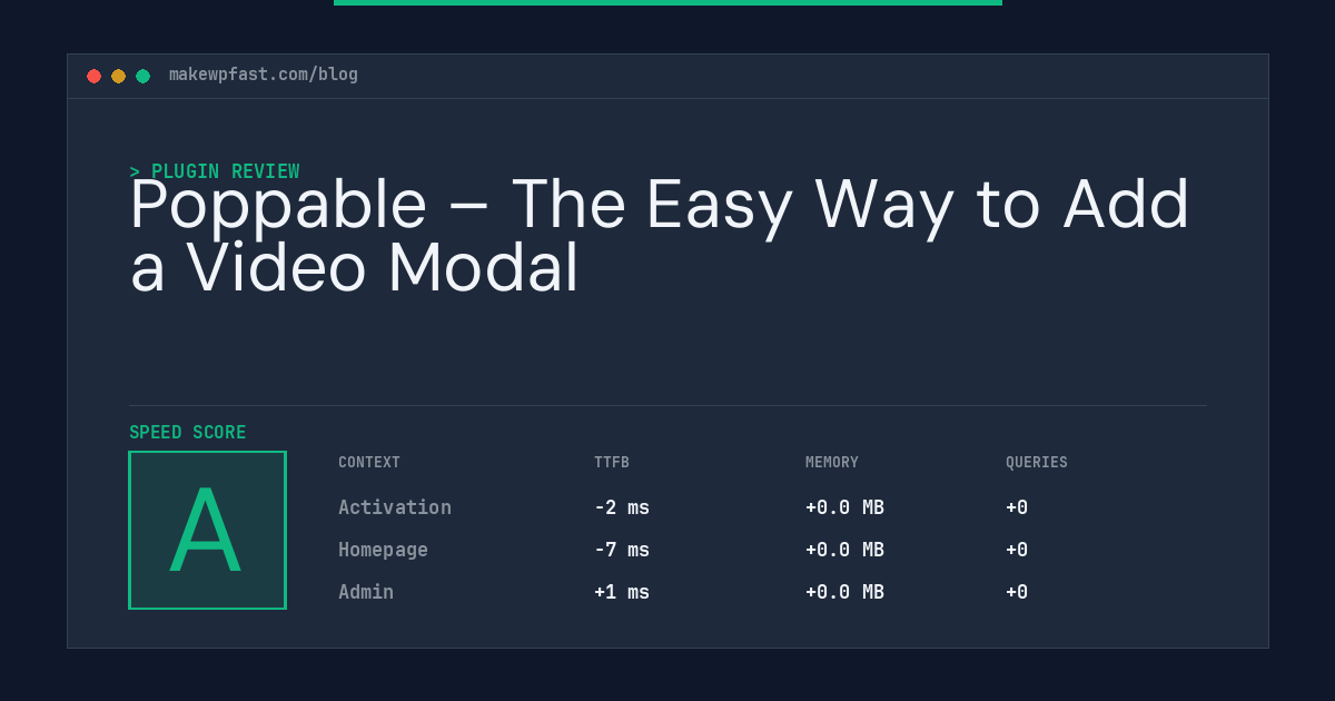 Poppable – The Easy Way to Add a Video Modal - MakeWPFast
