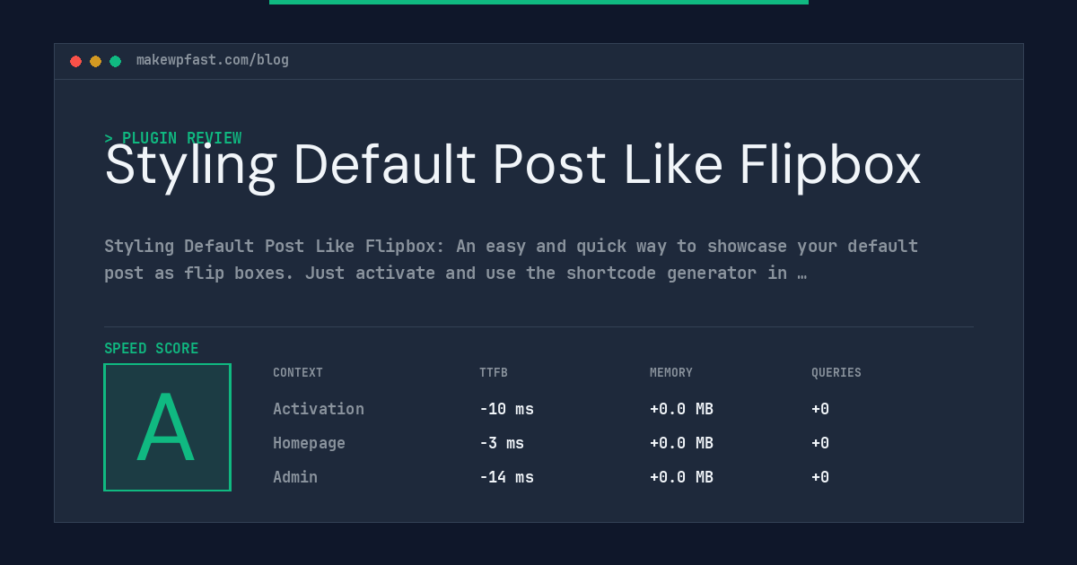 Styling Default Post Like Flipbox - MakeWPFast