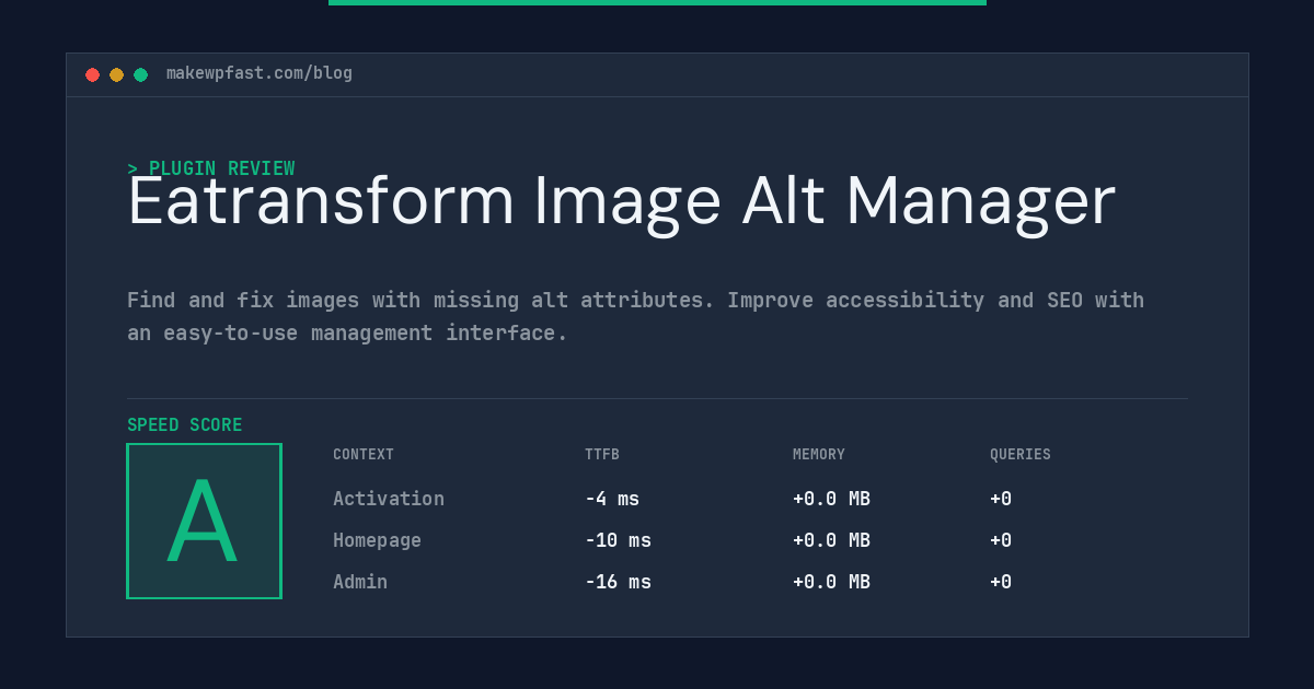 Eatransform Image Alt Manager - MakeWPFast