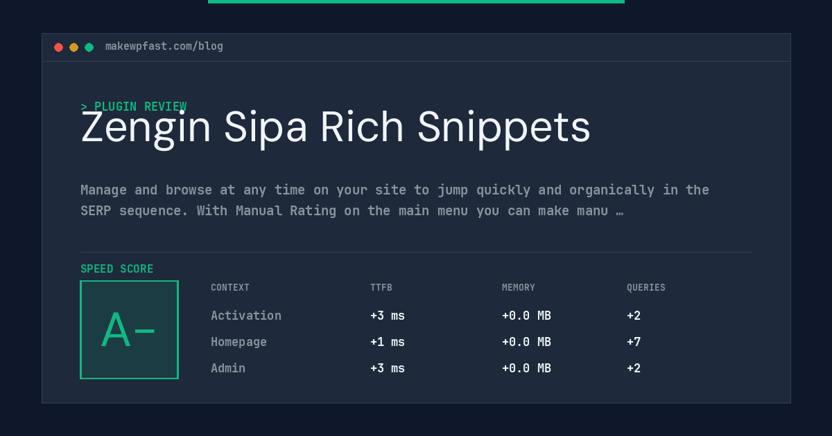 Zengin Sipa Rich Snippets - MakeWPFast