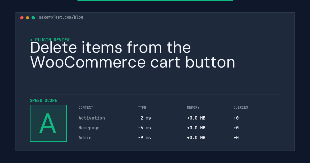 Delete items from the WooCommerce cart button - MakeWPFast