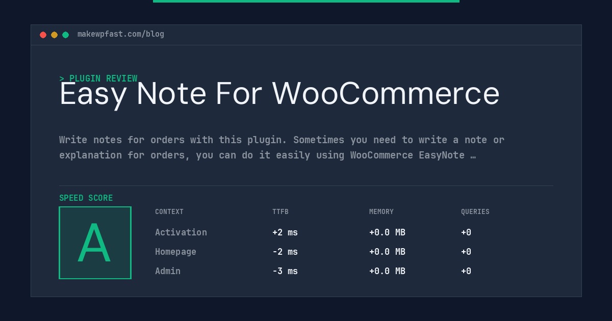 Easy Note For WooCommerce - MakeWPFast