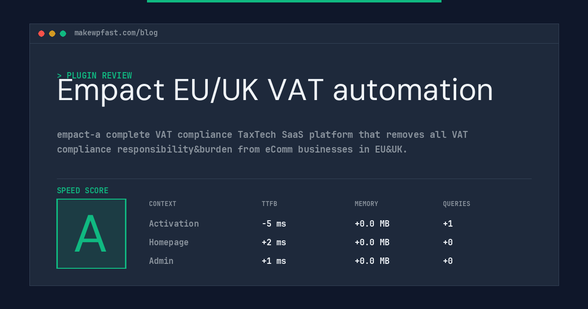 Empact EU/UK VAT automation - MakeWPFast