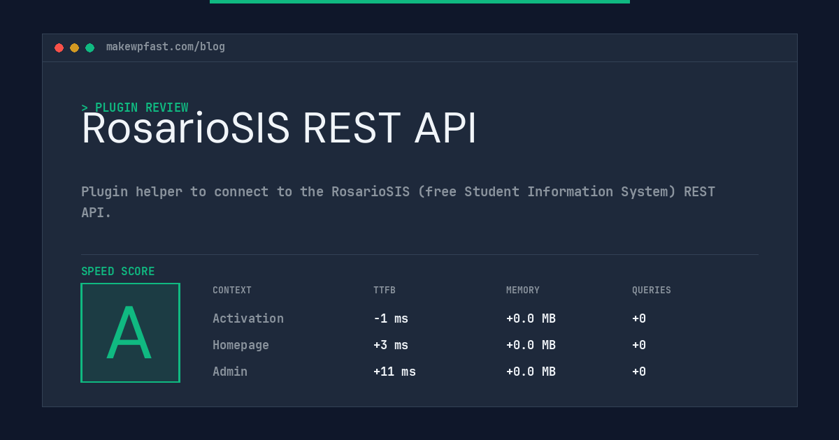 RosarioSIS REST API - MakeWPFast