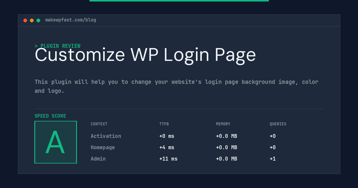 Customize WP Login Page - MakeWPFast