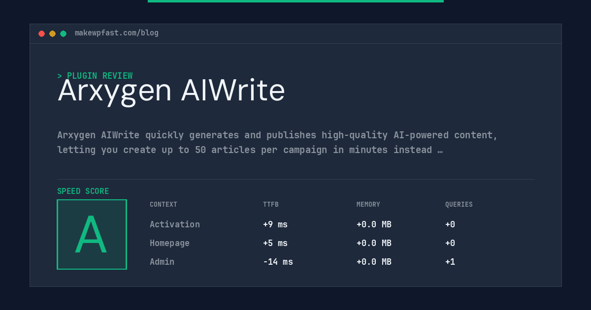 Arxygen AIWrite - MakeWPFast