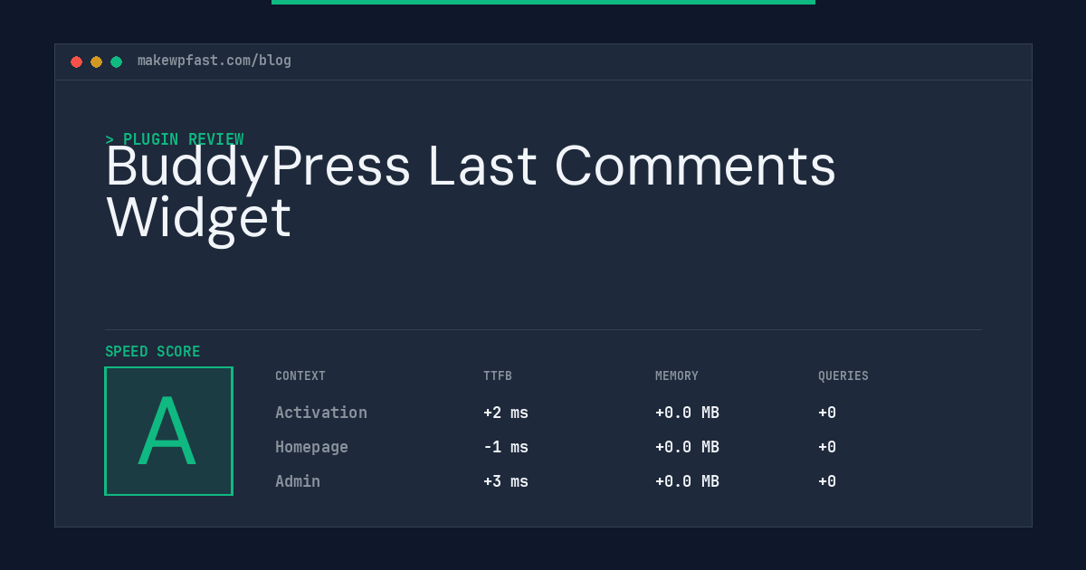 BuddyPress Last Comments Widget - MakeWPFast