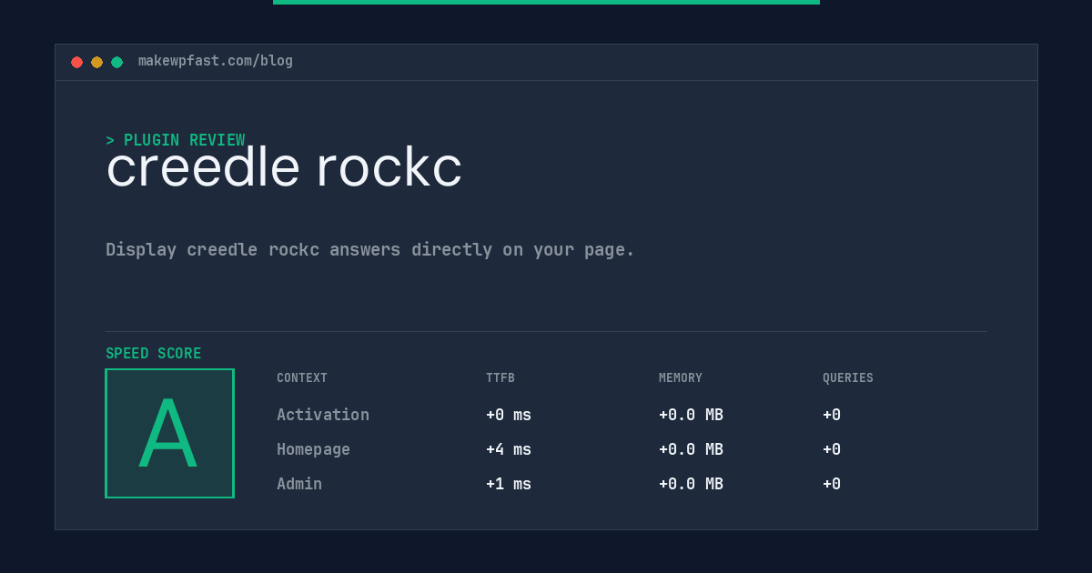 creedle rockc - MakeWPFast
