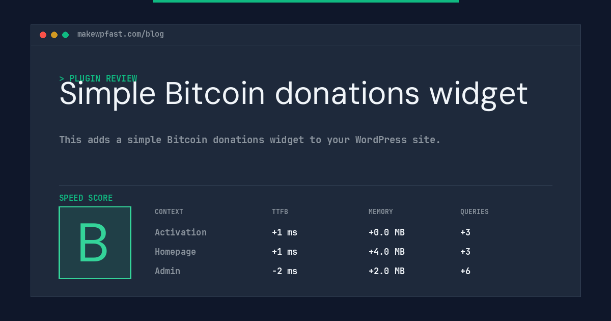 Simple Bitcoin donations widget - MakeWPFast