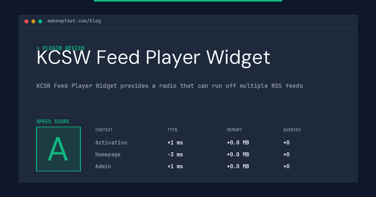 KCSW Feed Player Widget - MakeWPFast
