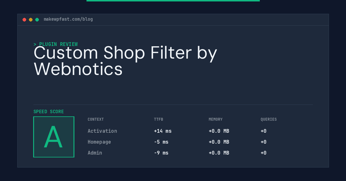 Custom Shop Filter by Webnotics - MakeWPFast