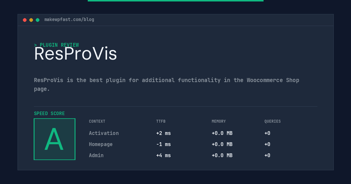 ResProVis - MakeWPFast