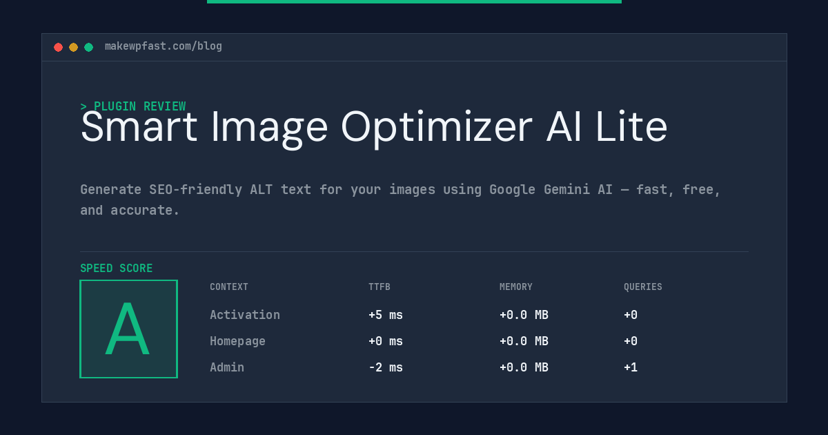 Smart Image Optimizer AI Lite - MakeWPFast