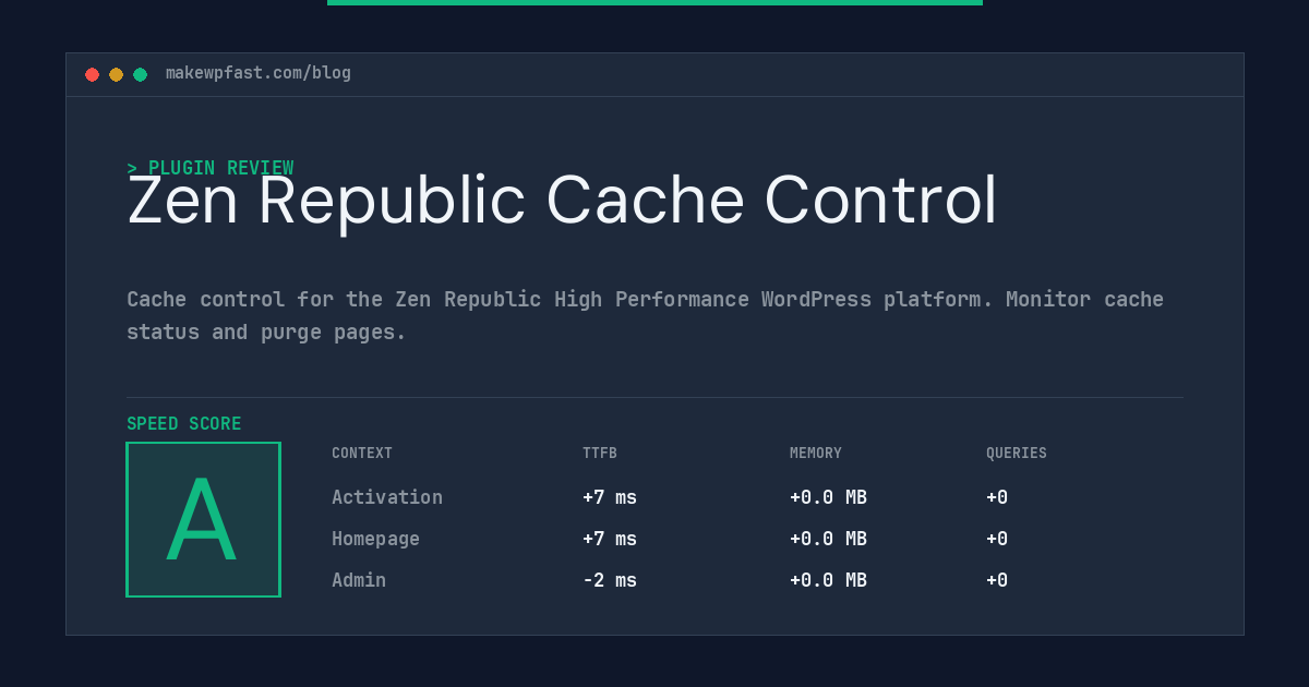 Zen Republic Cache Control - MakeWPFast